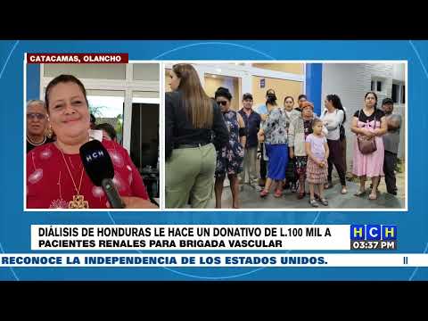Diálisis de Honduras le hace un donativo de L. 100 mil a pacientes renales para brigada vascular