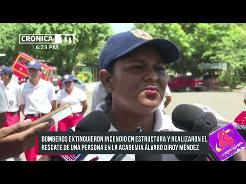 Bomberos muestran habilidades de extinción de incendio y rescate de personas - Nicaragua