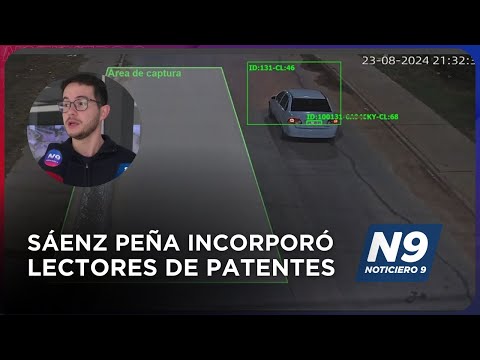 SÁENZ PEÑA INCORPORÓ LECTORES DE PATENTES - NOTICIERO 9