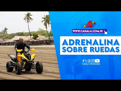 Primera competencia ''Adrenalina sobre Ruedas'' en la playa de Pochomil, San Rafael del Sur