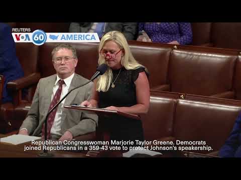 VOA60 America - US House rejects effort to remove Speaker Johnson from office