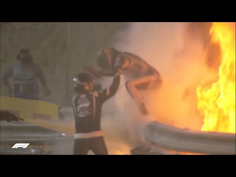 Conmoción en la Fórmula 1: Romain Grosjean sufrió un brutal choque en el Gran Premio de Barheín