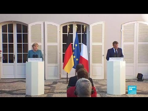 Emmanuel Macron et Angela Merkel s'expriment depuis le fort de Brégançon