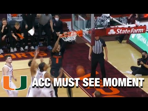 Acc Football Basketball 🏀 Miami's Jordan Miller Cleans Things Up With A Putback Jam | ACC Must See Moment