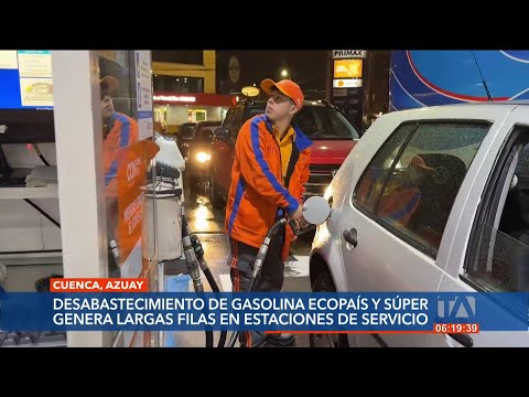 Desabastecimiento de gasolina en Cuenca genera largas filas en estaciones de servicio