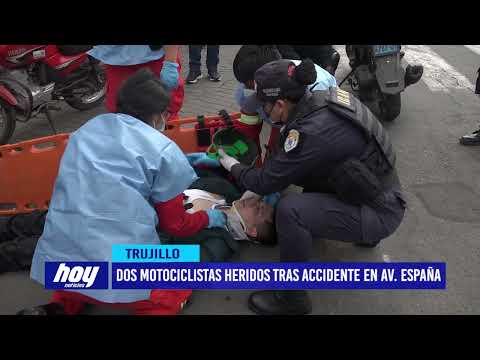 Dos motociclistas heridos tras accidente en av. España