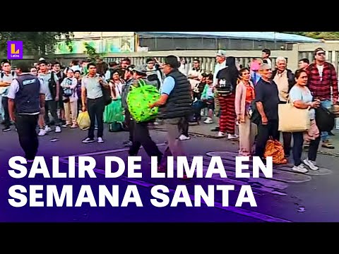 Largas colas en paraderos informales para salir de Lima en Semana Santa