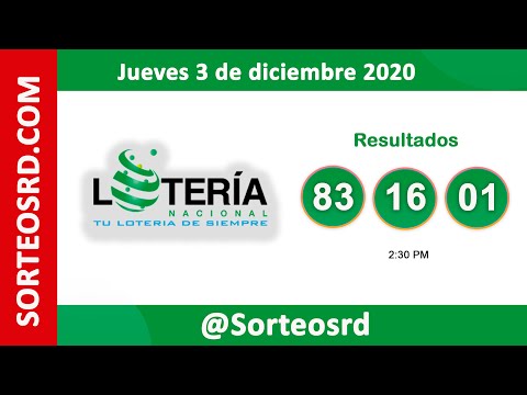Loteria Nacional Gana Más en  Vivo / jueves 3 de diciembre 2020