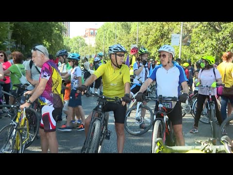 Cinco marchas ciclistas recorren Madrid por el Día del Medio Ambiente