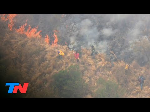 Incendios en Córdoba sin tregua: el fuego avanza y amenaza al complejo de aerosillas de Los Cocos