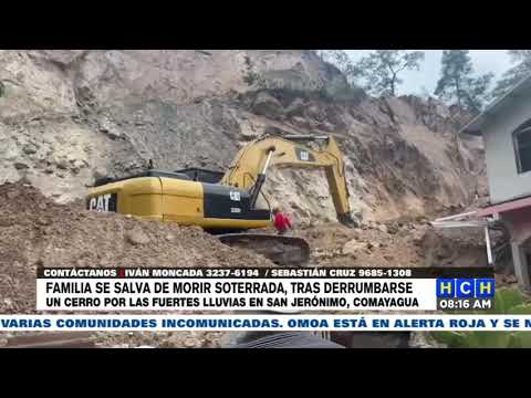 Familia se salva de morir aplastada por cerro en San Jerónimo, Comayagua