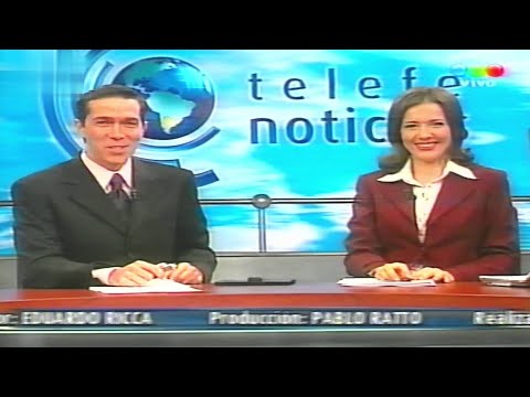 Cristina Pérez y Rodolfo Barili conducen Telefe Noticias - Telefe 3/5/2004