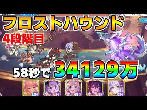【プリコネR】4段階目 フロストハウンド 34129万 58s持ち越し編成【3月クランバトル】【クラバト】