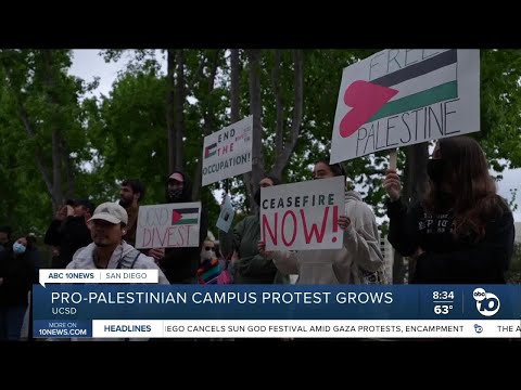 Pro-Palestinian encampment at UCSD campus draws hundreds in support