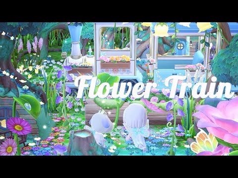 【ポケ森コンプリート】No.158「Flowe Trtrain」/「ペチュニアのフラワートレイン」や「ナタリーのフェアリーファンタジー」のクッキーアイテム等を使ったキャンプ場レイアウト