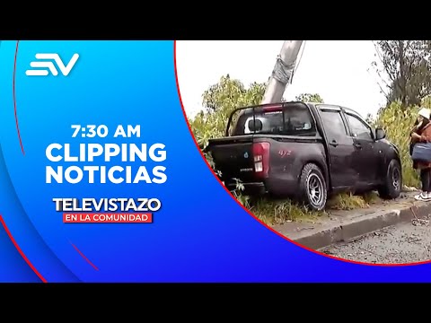 Una camioneta perdió pista en la Av. Simón Bolívar | Televistazo | Ecuavisa