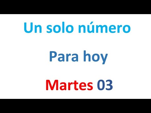 Un solo número para hoy Martes 03 de septiembre, El campeón de los números