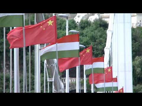 Banderas húngaras y chinas ondean en las calles de Budapest