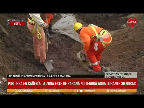 Cortes de agua en Paraná Este: 36 horas sin suministro por obras - 09/10/24