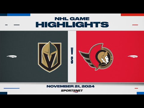 NHL Highlights | Golden Knights vs. Senators - November 21, 2024