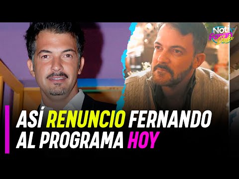 Así fue el día que Fernando del Solar decidió renunciar al programa Hoy