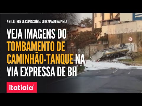 ACIDENTE ENVOLVENDO CAMINHÃO-TANQUE PROVOCA CAOS NO TRÂNSITO DA VIA EXPRESSA, EM BH