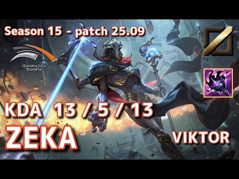 【KRサーバー/C1】HLE Zeka ビクター(Viktor) VS ライズ(Ryze) MID - Patch25.09 KR Ranked【LoL】