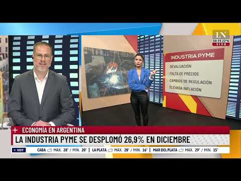 Economía en Argentina: la industria pyme se desplomó 26,9% en diciembre