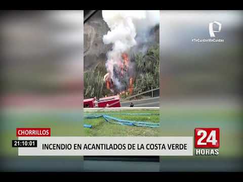 Chorrillos: controlan incendio en acantilados de la Costa Verde