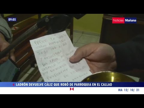 Callao: ladrón devolvió cáliz a parroquia y pidió perdón a través de una carta