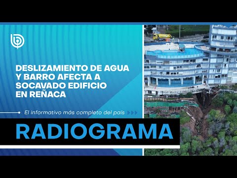 Deslizamiento de agua y barro afecta a socavado edificio en Reñaca