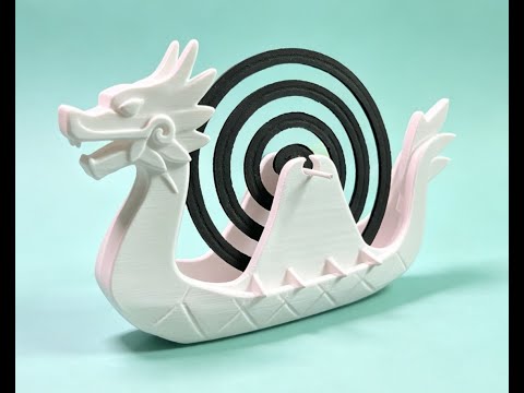 Gold Dragon Boat Mosquito Coil Holder Test Print | Bambu P2S + Hobby Lobby PLA