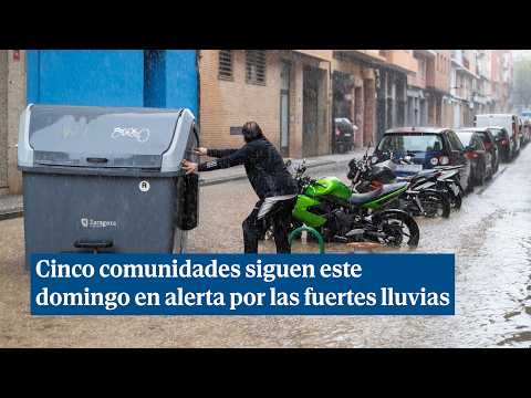 Cinco comunidades siguen este domingo en alerta por las fuertes lluvias