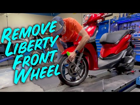 How To Remove the Front Wheel on a 2017 & Newer Piaggio Liberty 50 & 150 Scooter