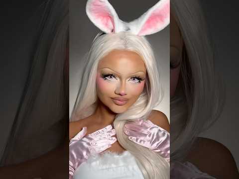 🐇🩷 #makeup #halloween #bunnymakeup #makeupartist #halloweenmakeup