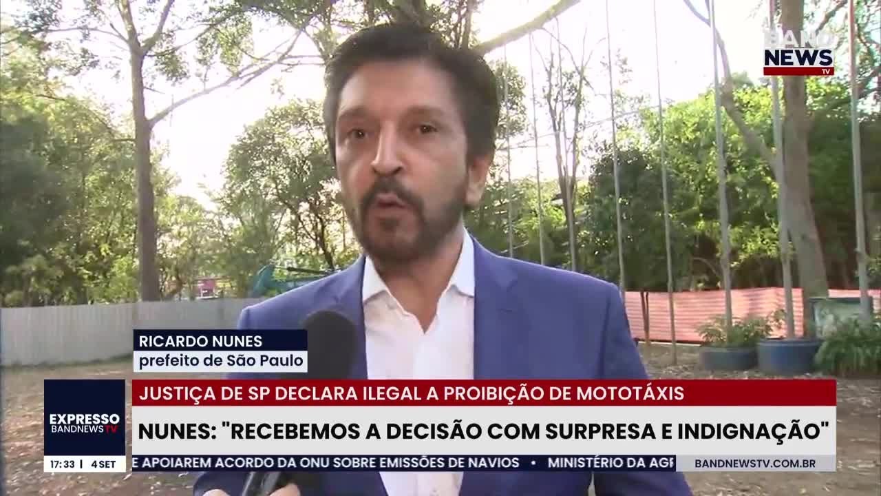 Ricardo Nunes diz que vai recorrer da decisão do TJ sobre mototáxi em SP
