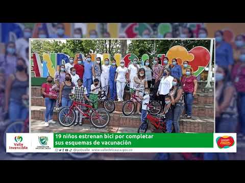 ‘Bicis’ para 19 niños del Valle que completaron sus esquemas de vacunación contra el COVID-19
