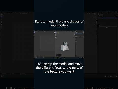 Retro style 3D texturing - Modeling PS1 style assets #shorts  #blender3d #gamedev #retro #ps1