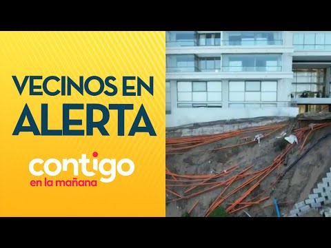VECINOS EN ALERTA por deslizamiento de tierra amenaza a edificios de socavón - Contigo en la Mañana