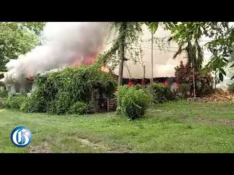 Massive fire raging in Temple Hall, St. Andrew