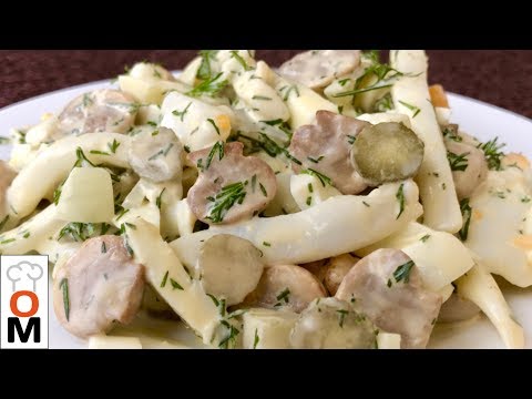 Салат из Кальмаров с  Жареными Грибами | Squid Salad Recipe | Ольга Матвей
