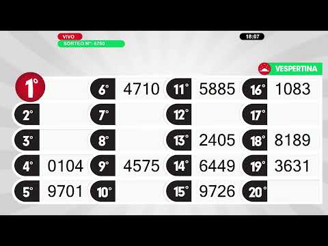 La Vespertina - Sorteo N° 6760/ 17-06-24 - LOTERIA DE RIO NEGRO - En Vivo