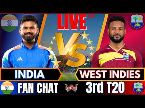 🔴LIVE: IND vs WI, 3rd T20I | India vs West Indies Live match Today, Live Cricket Score &amp; FanChat