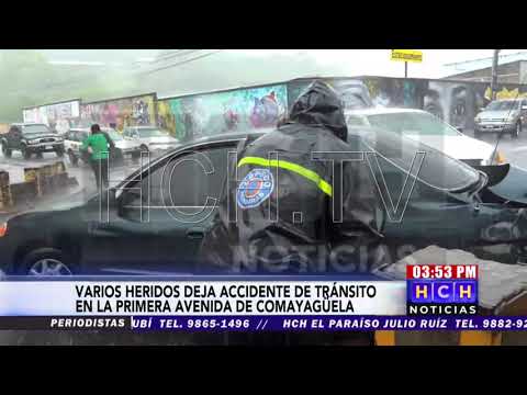 Accidente en la primera avenida de Comayagüela deja varios heridos (entre ellos menores de edad)