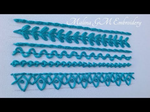 Hand Embroidery Blue Border Embroidery for beginners