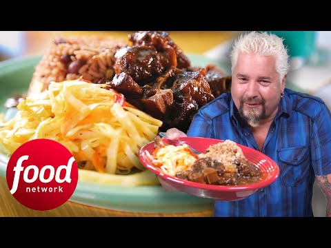 Guy Fieri Goes To A Joint That Serves An Authentic Jamaican Oxtail Dish | Diners, Drive-Ins & Dives