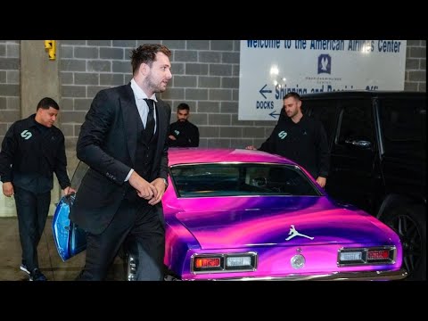 Luka Doncic arrives to AAC for Game 3 in 'Midnight Racer' car