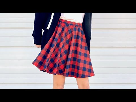 DIY Circle Skirt with enclosed elastic waistband. Any age + Any size. Easy!