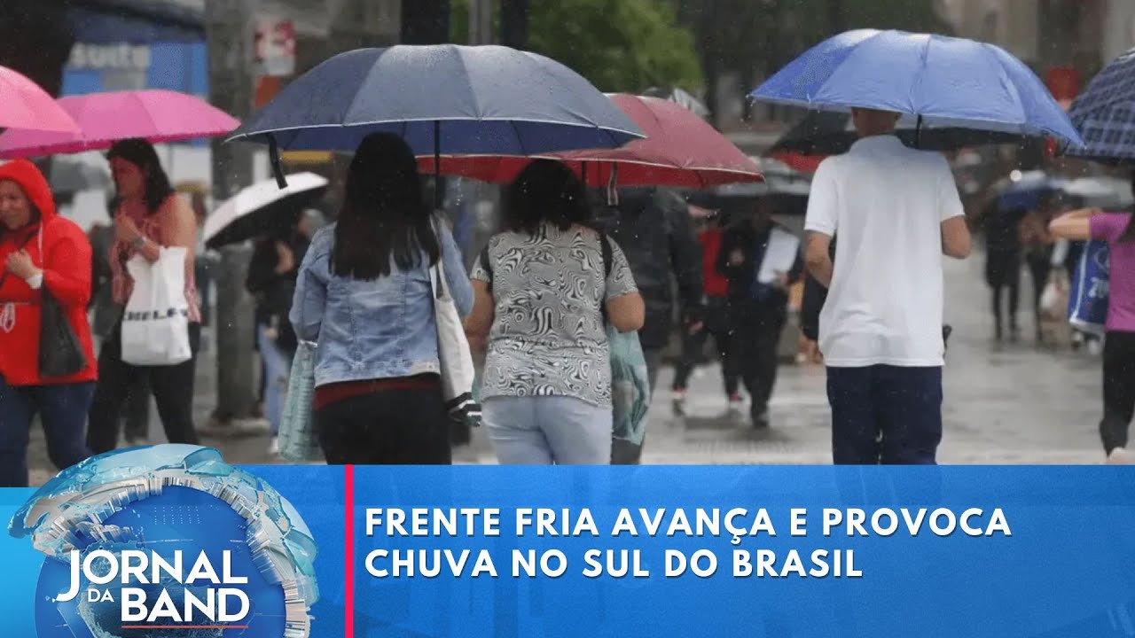 Frente fria avança e provoca chuva no sul e massa de ar seco leva calor ao sudeste | Jornal da Band