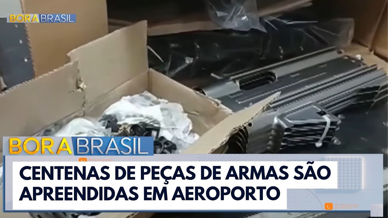 Centenas peças de armas são apreendidas em aeroporto